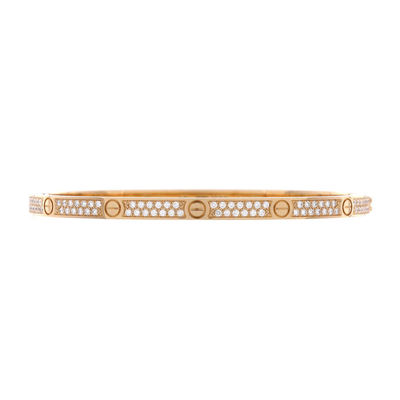 Cartier Jewelry - Cartier Small Love Bracelet 18K Yellow Gold with Pave Diamonds